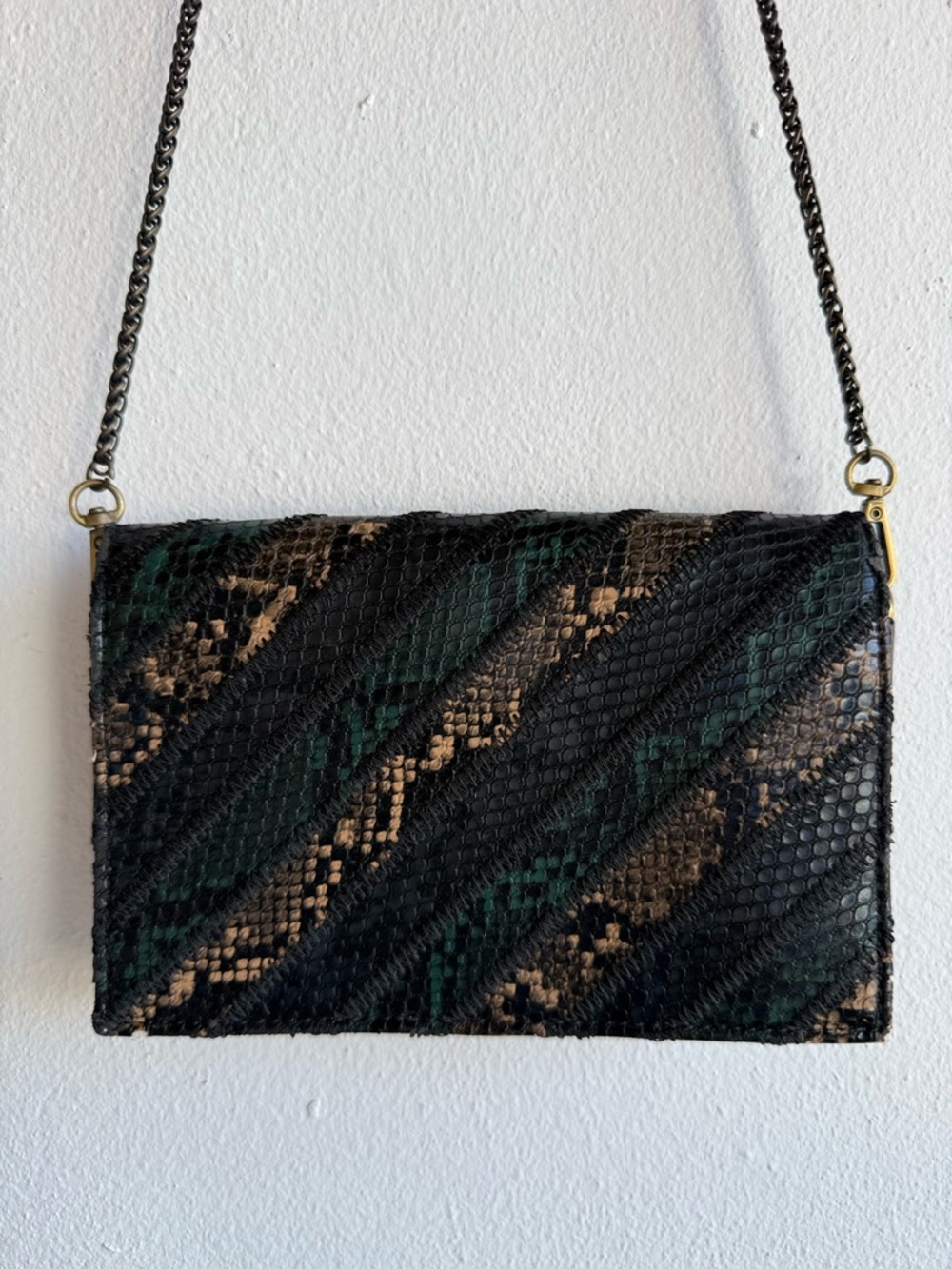 Zara Snake Print Crossbody Bag‎ Chain Strap Y2K Mini Shoulder Bag Purse Retro